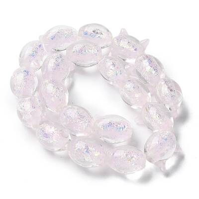 Handmade Foil Lampwork Beads Strands