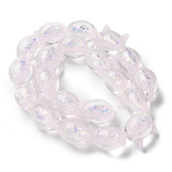 Handmade Foil Lampwork Beads Strands