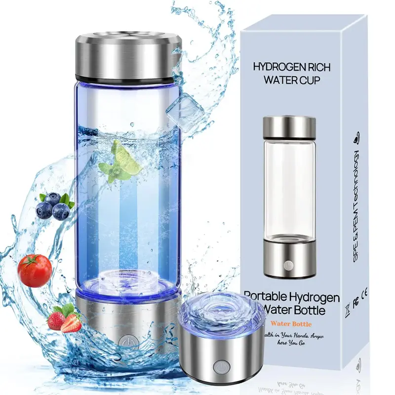 Mother'S Day Gift, Portable Hydrogen Water Bottle, 1 Count USB1 Powered 420ml Water Bottle, Water Ionizer Machine, Drinking S...