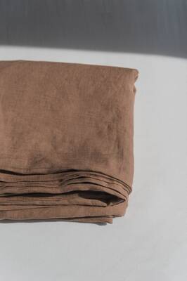 Linen flat sheet in Rosy Brown | Size: AU Queen