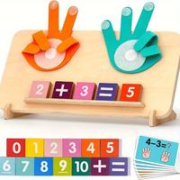Finger Counting Math Toys Wooden Math Board Montessori Learning Toys Educational Math Manipulative Blocks Number Counting Blo...