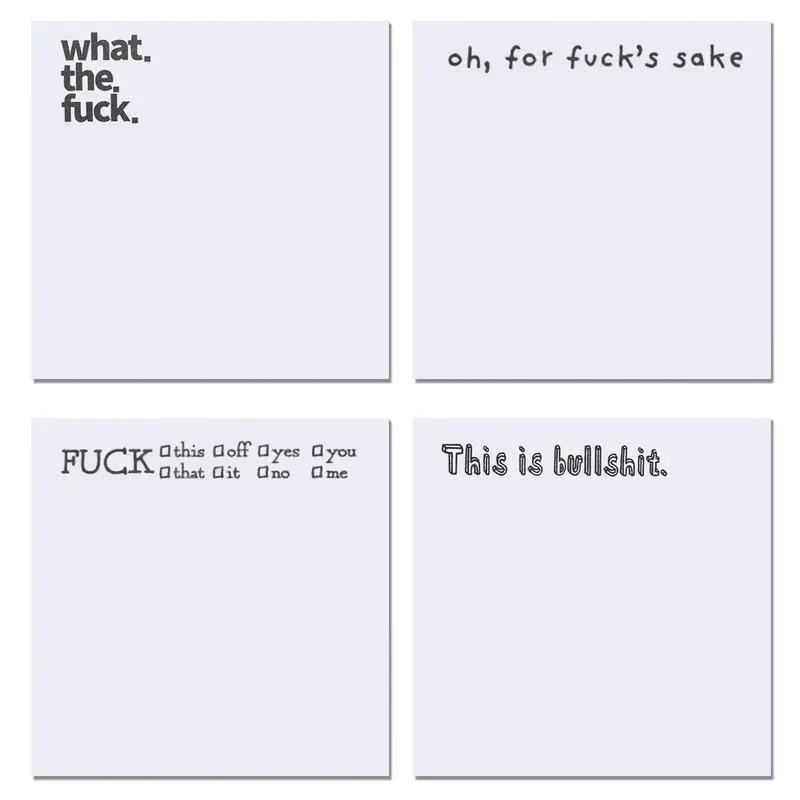 Creative Sticky Note, 4 Counts/set Funny Tearable Sticky Note, Novelty Memo Pad, Current Mood Sticky Note Tab, Office Desk Ac...