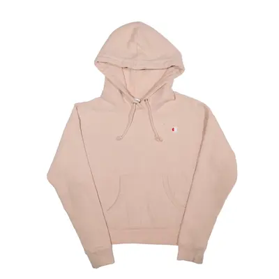 CHAMPION Reverse Weave Hoodie Beige Pullover Womens XS