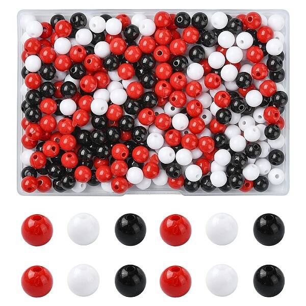 300Pcs 3 Colors Opaque Acrylic Beads
