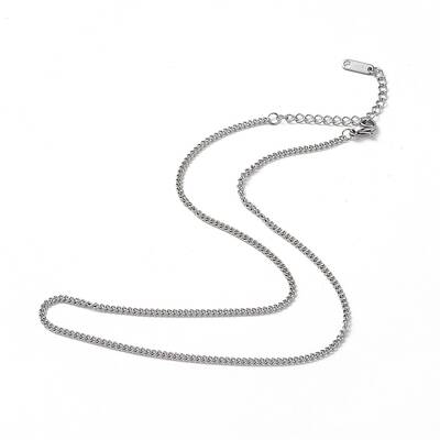 Non-Tarnish 304 Stainless Steel Curb Chain Necklace for Men Women