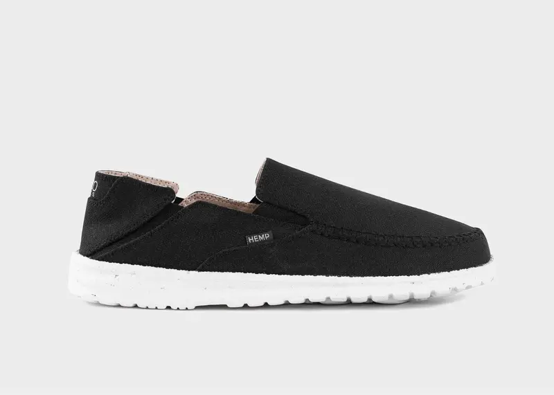 SunSlide Hemp Slip-on for Women in Black | Size: US W 10 | EU 41-42