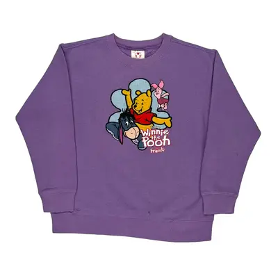 Age 10-12 Winnie The Pooh Disney Sweatshirt - Large Purple Cotton Blend | Size: large