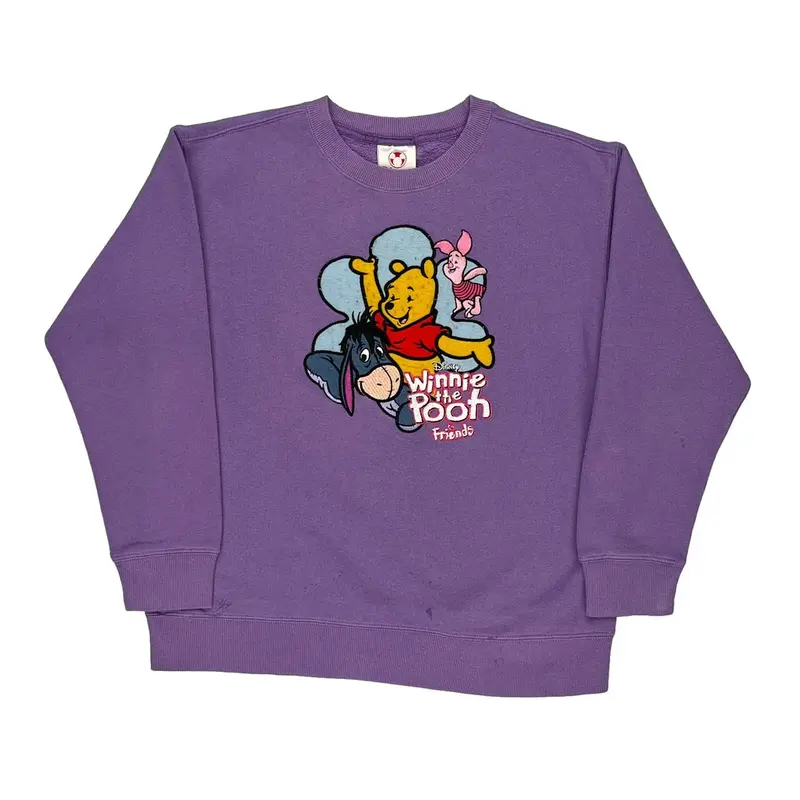 Age 10-12 Winnie The Pooh Disney Sweatshirt - Large Purple Cotton Blend | Size: large