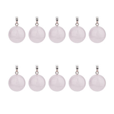 10Pcs Natural Rose Quartz Pendants