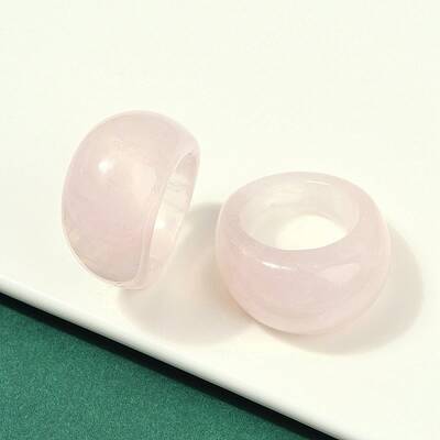 Natural Rose Quartz Finger Rings for Unisex
