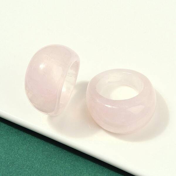 Natural Rose Quartz Finger Rings for Unisex