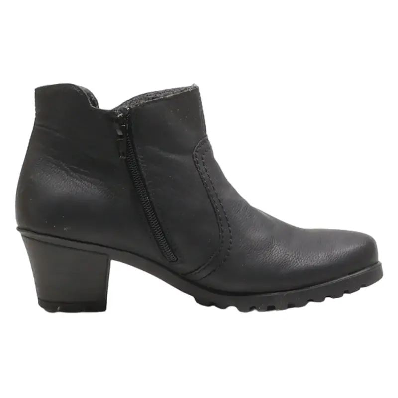 RIEKER Ankle Boots Black Leather Womens UK 4