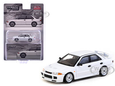 Mitsubishi Lancer RS Evolution III RHD (Right Hand Drive) White Global64 Series 1/64 Diecast Model by Tarmac Works