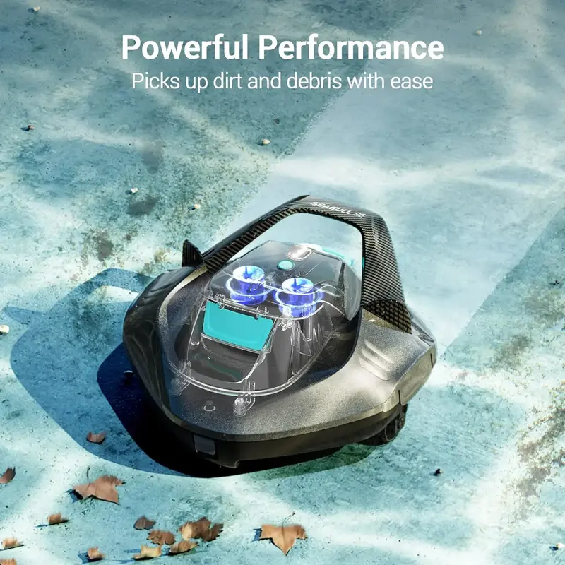 FLAT ABOVE-GROUND POOL CLEANER, AIPER Robotic Pool Cleaner, Cordless Robotic Pool Vacuum, Lasts up to 90 Mins, Ideal for Abov...