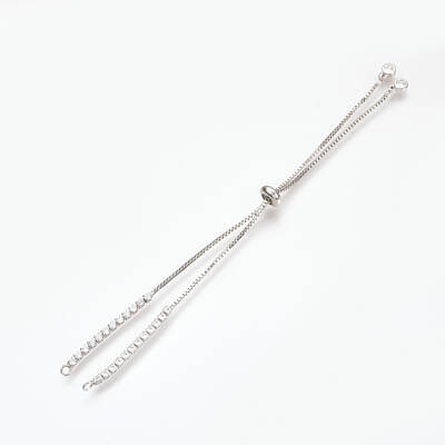 Adjustable Brass Micro Pave Cubic Zirconia Chain Bracelet Making