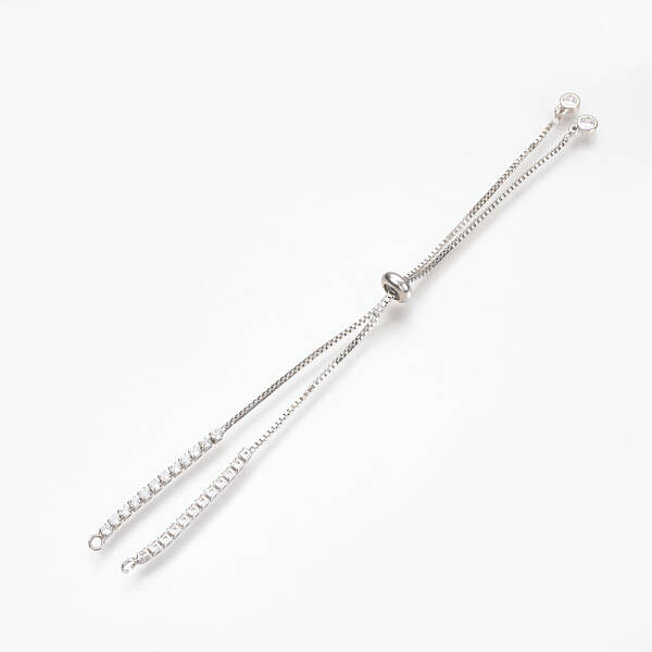 Adjustable Brass Micro Pave Cubic Zirconia Chain Bracelet Making
