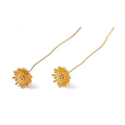 Brass Daisy Flower Head Pins