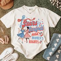 4th of July Feminist Stars Stripes And Women's Rights Shirt, Retro Fourth Of July Shirt, Funny Feminist Graphic Tee, Girl Pow...