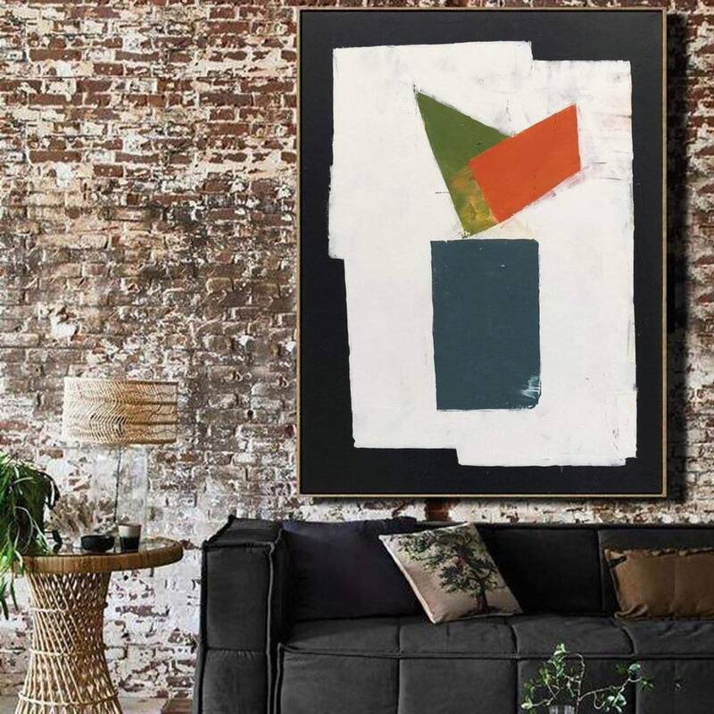 Original Abstract Oil Painting On Canvas Canvas Acrylic Fine Art Contemporary Wall Art | BEAUTY OF GEOMETRY