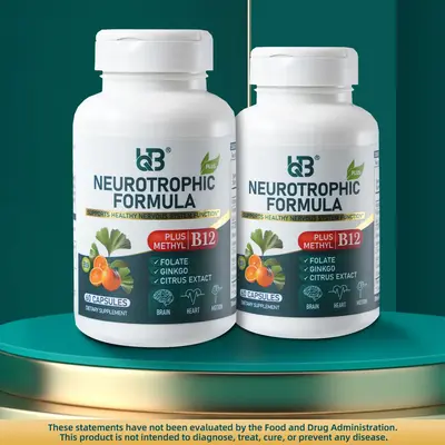 UQB - Supports Healthy Neurological Function | Brain | Heart, Sleep, Relaxation & Focus, B12 Advanced Formula | 60 Capsules