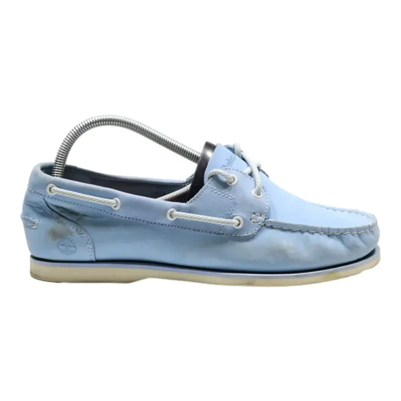 TIMBERLAND Boat Shoes Blue Leather Womens UK 7.5