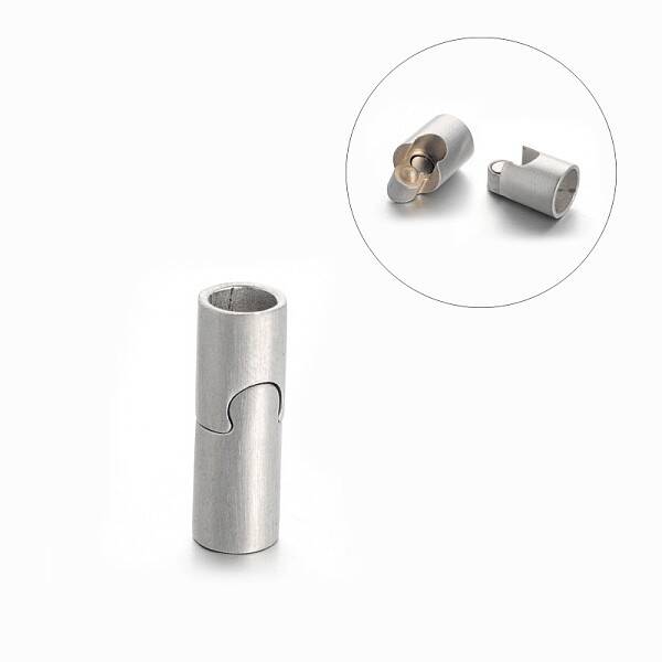 Tarnish Resistant Column 304 Stainless Steel Matte Surface Magnetic Clasps with Glue-in Ends
