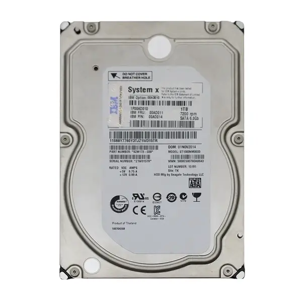 00AD010 IBM 1TB 6Gb/s SATA 7200 3.5-Inch Hard Drive