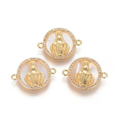 Brass Micro Pave Cubic Zirconia Links connectors
