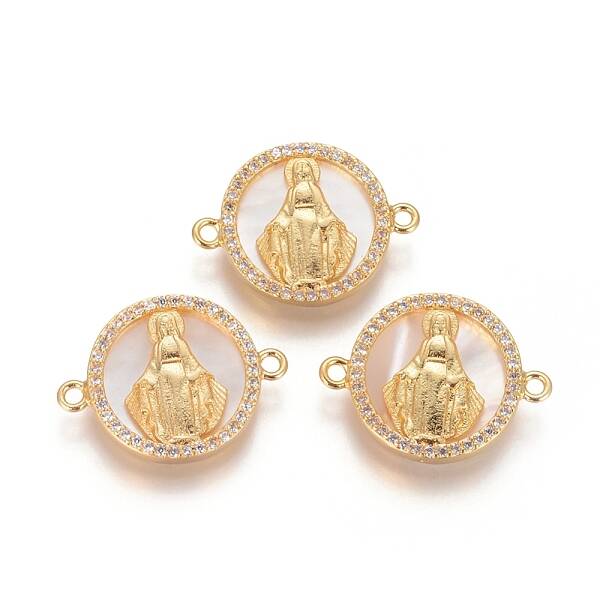 Brass Micro Pave Cubic Zirconia Links connectors
