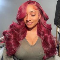 [30 inch for only $119] Dachic 99J Burgundy 13x6 HD Lace Frontal Human Hair Wig Straight wig P4/27 Highlight Color Lace Front...