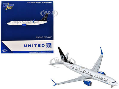 Boeing 737-800 Commercial Aircraft United Airlines - Star Alliance (N76516) White with Black Tail 1/400 Diecast Model Airplan...
