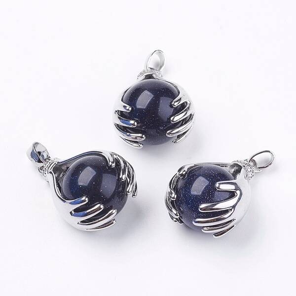 Synthetic Blue Goldstone Pendants