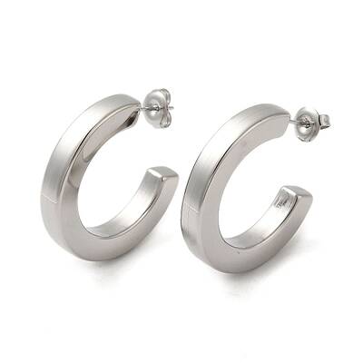 Non-Tarnish 304 Stainless Steel C Shaped Stud Earrings