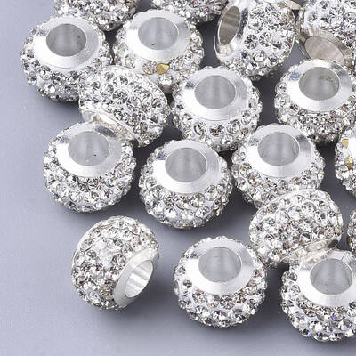 Polymer Clay Rhinestone European Beads