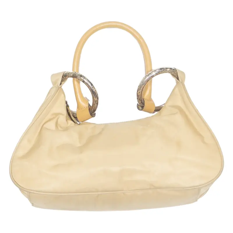 Womens Shoulder Bag Beige Leather Faux Leather