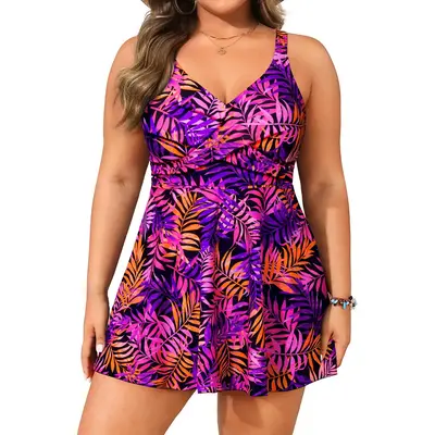 Aqua Eve Plus Size Swim Dress - Two Piece Tankini Swimsuit Tummy Control Bathing Suit with Shorts 2025