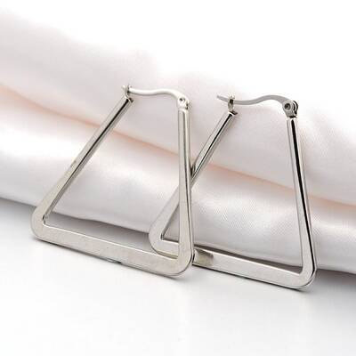 Tarnish Resistant 304 Stainless Steel Angular Hoop Earrings