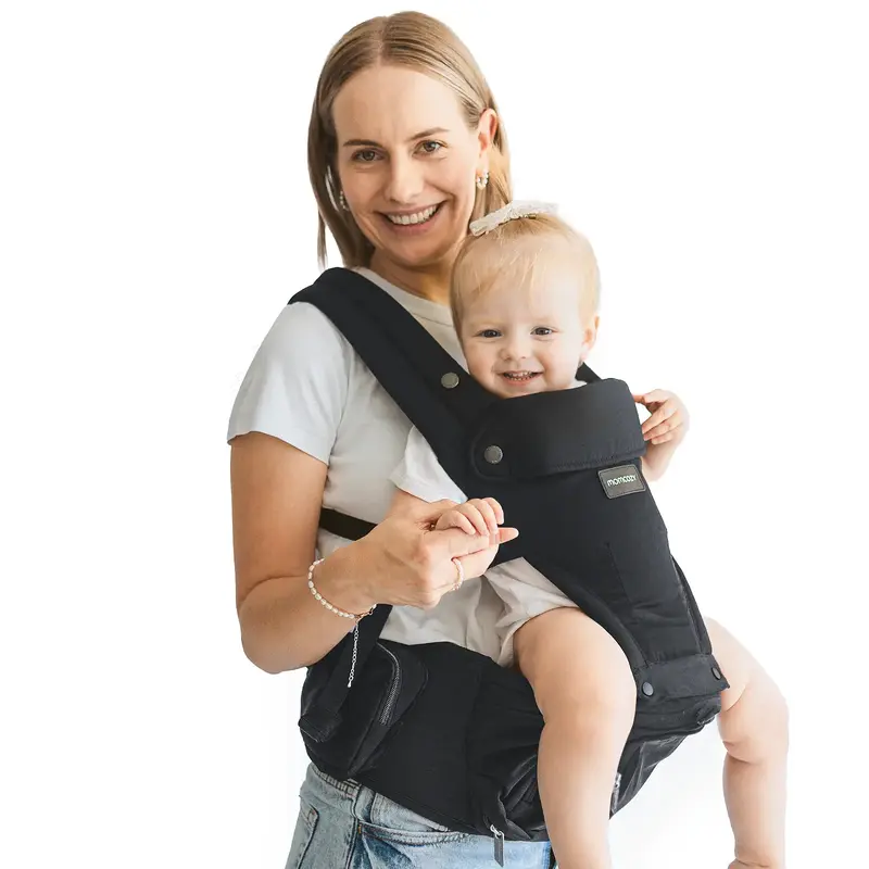 Momcozy Baby Carrier with Hip Seat, 2-in-1 Adjustable & Detachable Infant Hip Seat Carrier for Toddlers up to 44lbs, All Seas...