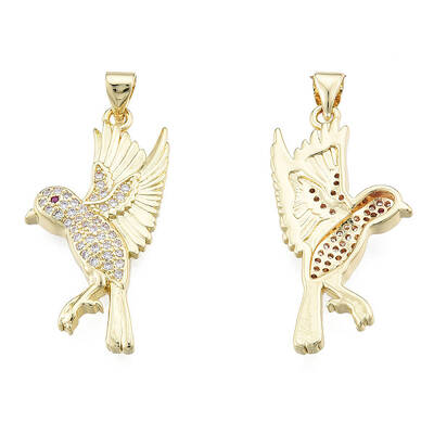 Brass Micro Pave Clear Cubic Zirconia Pendants
