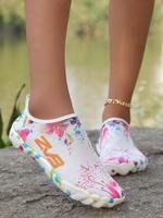 Women's Random Floral Print Water Shoes, Breathable Comfortable Sports Shoes for Yoga, Soft Sole Swimming Shoes for Indoor & ...