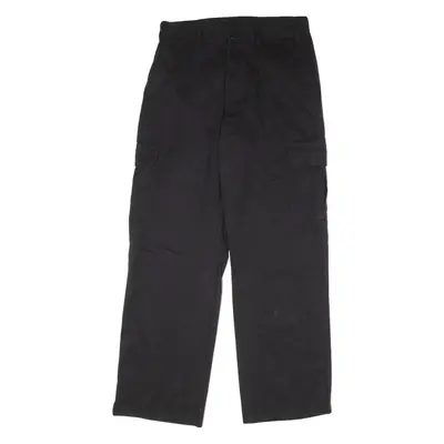 DICKIES Workwear Cargo Mens Twill Trousers Black Regular Straight W32 L32