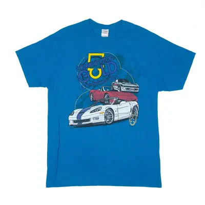 GILDAN Bloomington Gold Corvettes USA T-Shirt Blue Short Sleeve Mens L