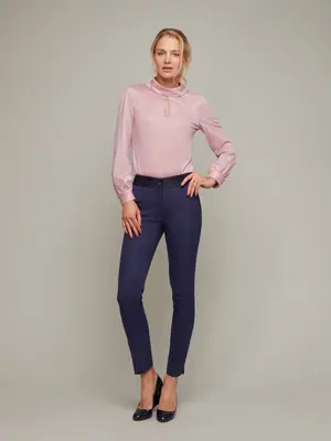 OBELISK | Tapered Cropped Trousers | Colour: MULBERRY | Size: XXS