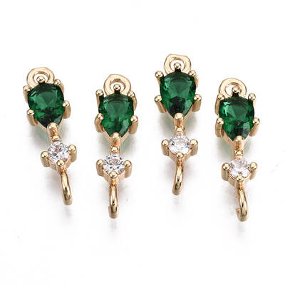 Brass Micro Pave Cubic Zirconia Links Connectors