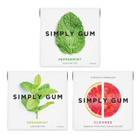 Simply Gum - 3 Packs - Natural, Plastic-Free, Organic Sweetened Chewing Gum for Every Taste