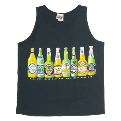 SGT LEISURE Maui Beers Mens Vest Black Sleeveless M