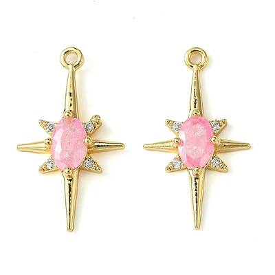 Brass Micro Pave Cubic Zirconia Pendants