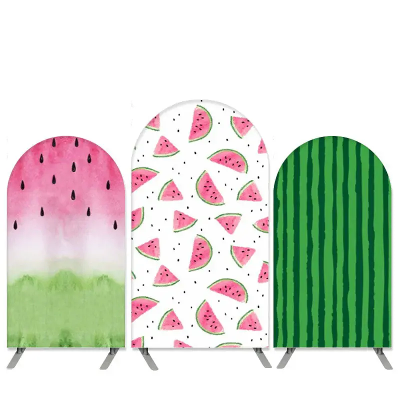 Aperturee Summer Watermelon Theme Pink Green Birthday Arch Backdrop Kit | Custom Chiara Arched Covers | Diy Backdrop Cover | ...