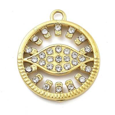 Ion Plating(IP) 304 Stainless Steel Rhinestone Pendants