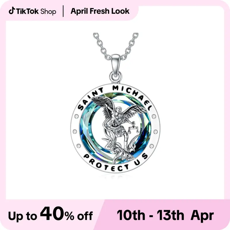 925 Sterling Silver  Saint Michael Patron Necklace Amulet Necklace Religious Jewelry for Men Women
